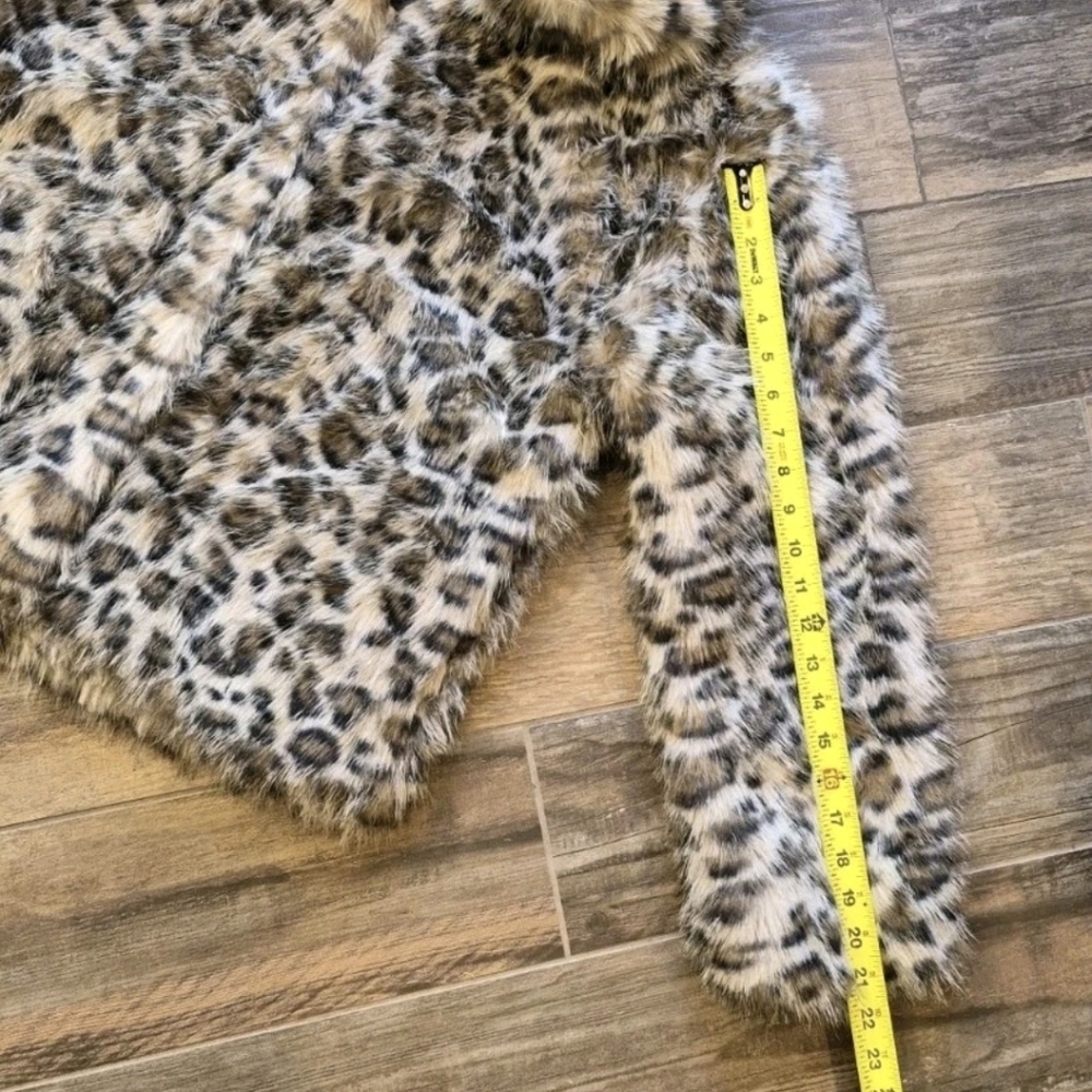 XS-M Faux Fur Animal Leopard Print Fully Lined Coat Jacket, Cotton On NWT - Picture 9 of 16